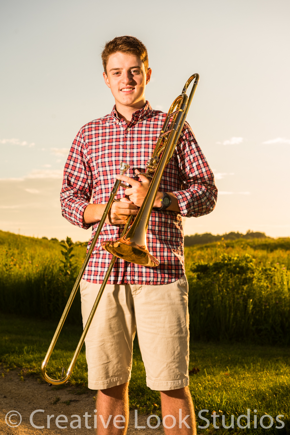 trombone senior portrait