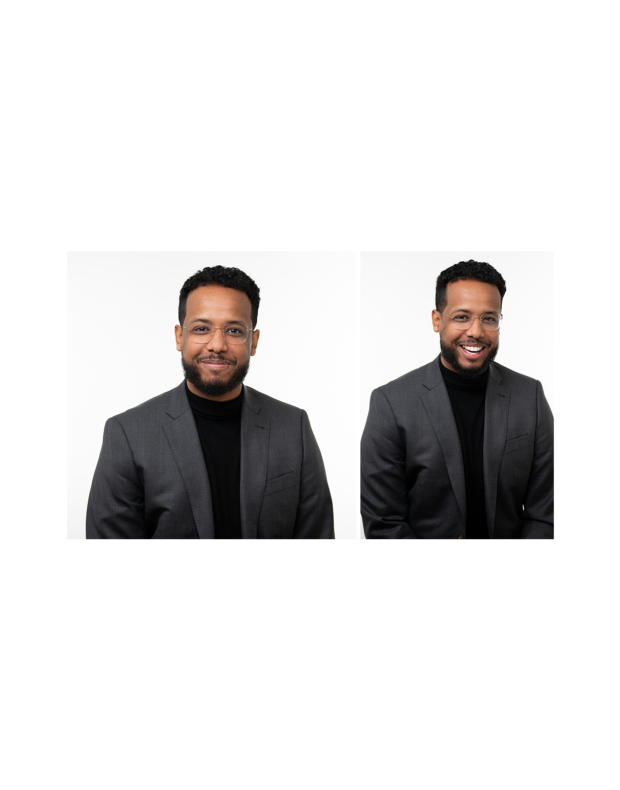 Studio business headshot in Madison WI with soft lighting and neutral professional backdrop