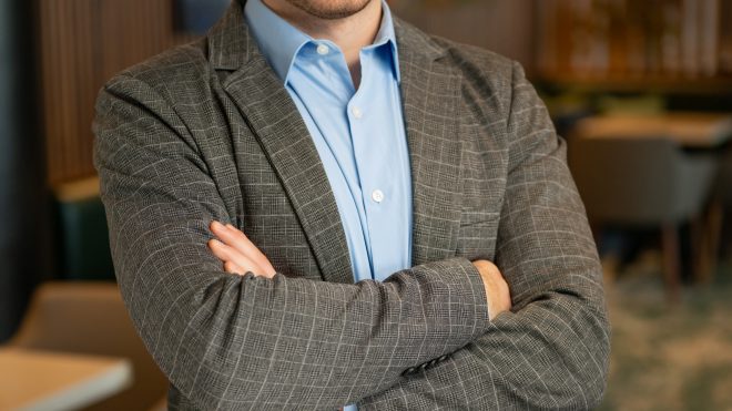 Executive headshot with professional lighting at RSM office Madison WI