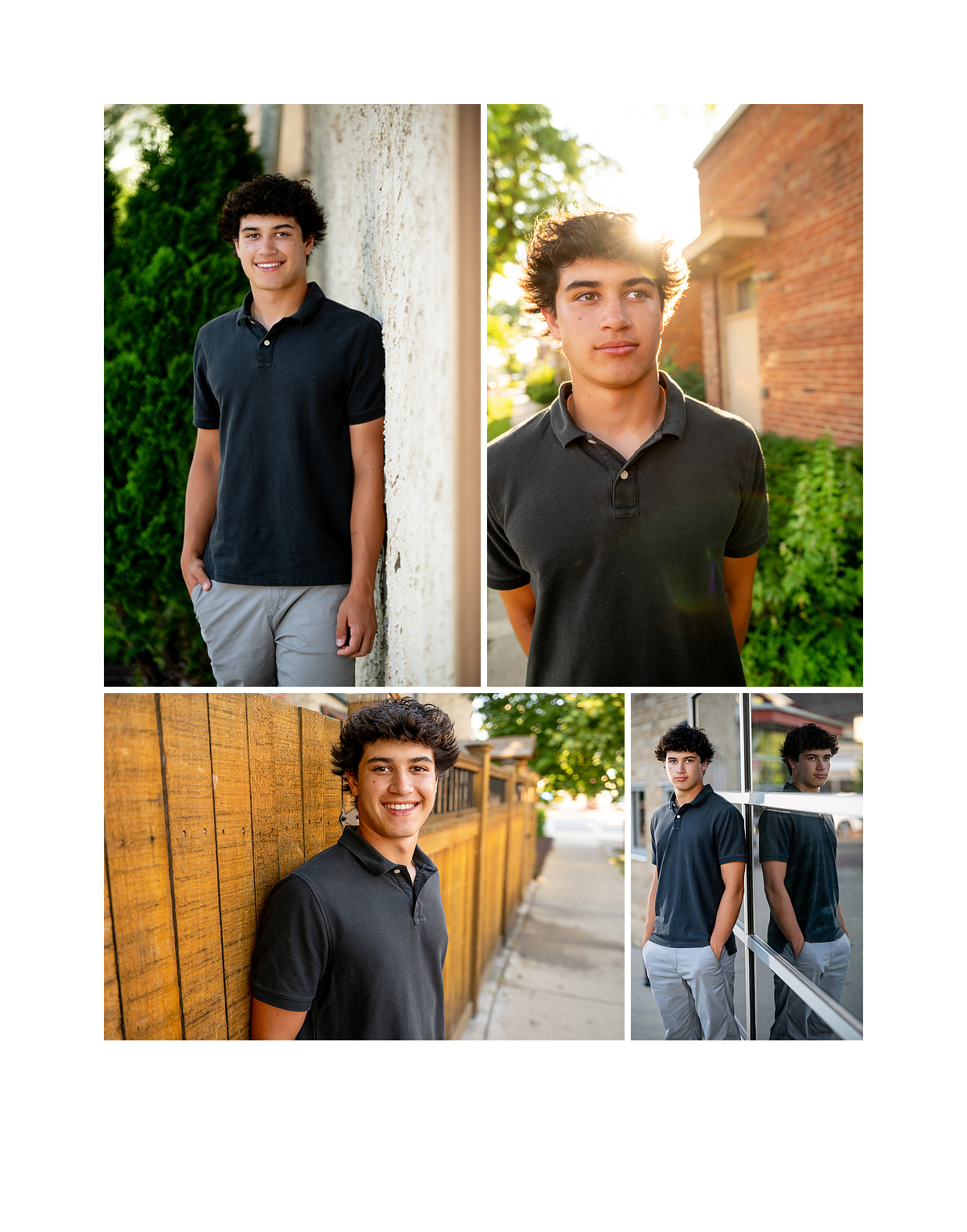 Senior photo posing in front of colorful mural in Madison Wisconsin urban location